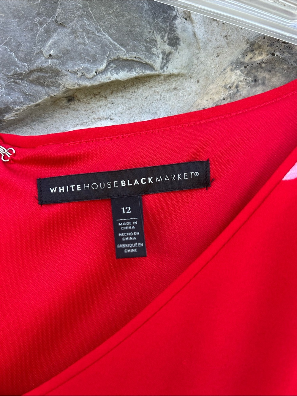 White House Black Market Red Floral Long-Sleeve A-Line Dress - Picture 3 of 6
